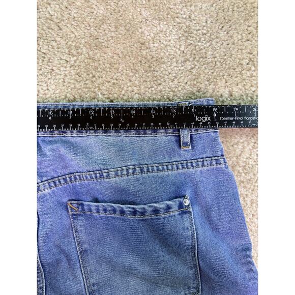 Kensie Blue Distressed Wide Leg Jeans Size 14 But Fit Like A 12 - Picture 12 of 15
